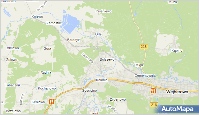 mapa Bolszewo, Bolszewo na mapie Targeo