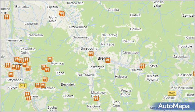 mapa Brenna, Brenna na mapie Targeo