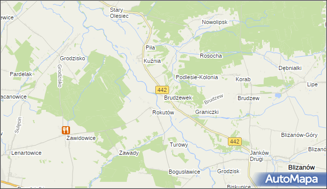 mapa Brudzewek, Brudzewek na mapie Targeo