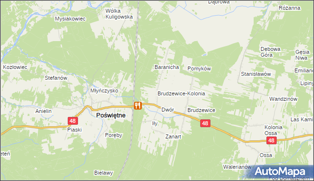mapa Brudzewice-Kolonia, Brudzewice-Kolonia na mapie Targeo