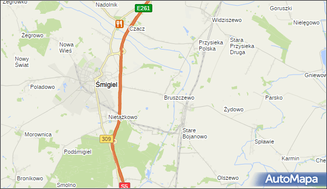 mapa Bruszczewo, Bruszczewo na mapie Targeo
