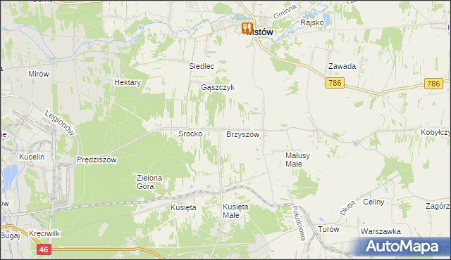 mapa Brzyszów, Brzyszów na mapie Targeo