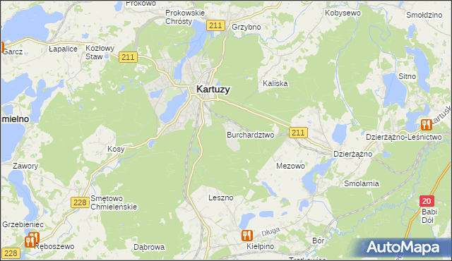 mapa Burchardztwo, Burchardztwo na mapie Targeo