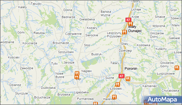 mapa Bustryk, Bustryk na mapie Targeo