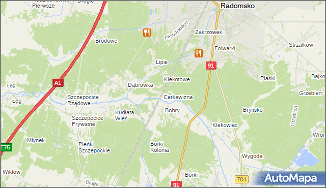 mapa Cerkawizna, Cerkawizna na mapie Targeo