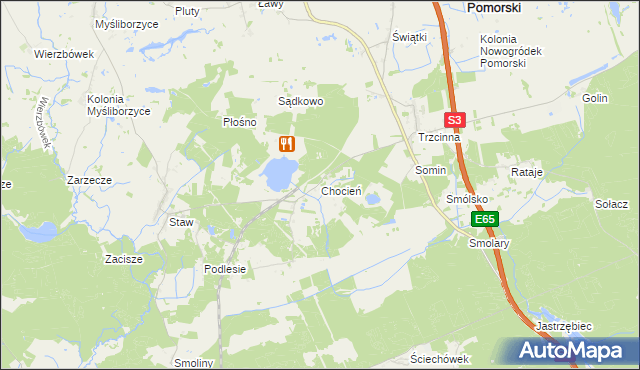 mapa Chocień, Chocień na mapie Targeo