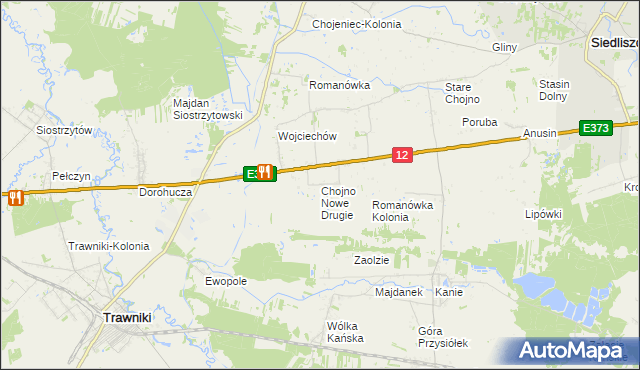 mapa Chojno Nowe Drugie, Chojno Nowe Drugie na mapie Targeo