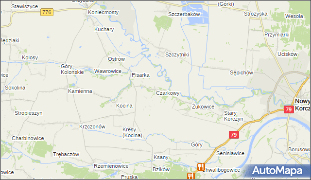 mapa Czarkowy, Czarkowy na mapie Targeo