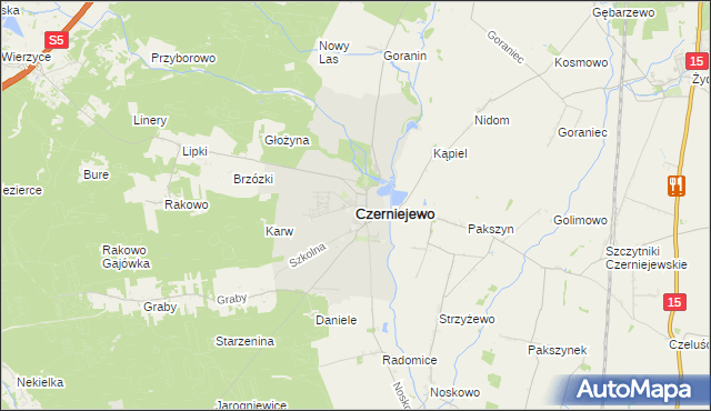 mapa Czerniejewo, Czerniejewo na mapie Targeo