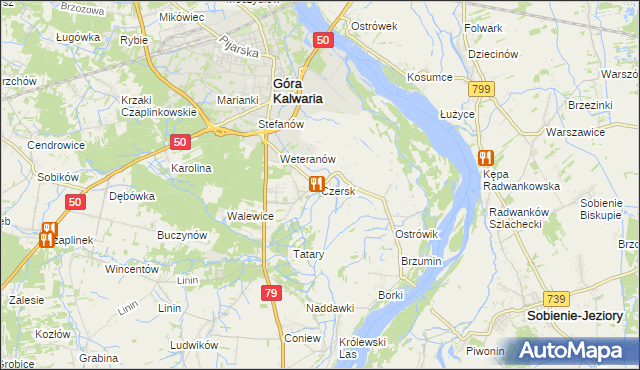 mapa Czersk gmina Góra Kalwaria, Czersk gmina Góra Kalwaria na mapie Targeo