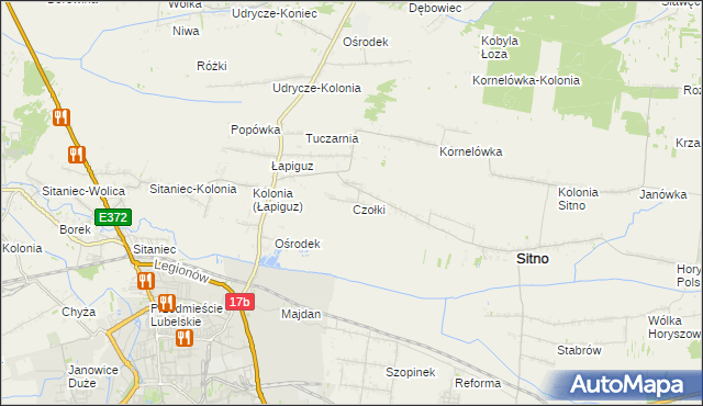 mapa Czołki, Czołki na mapie Targeo