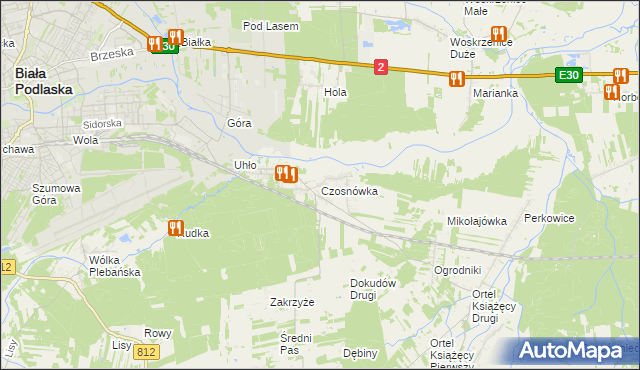 mapa Czosnówka, Czosnówka na mapie Targeo