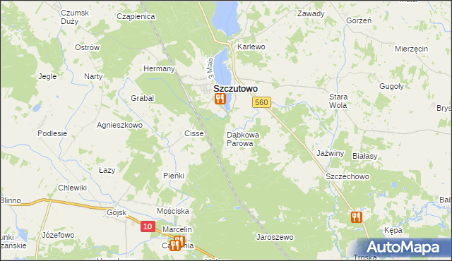 mapa Dąbkowa Parowa, Dąbkowa Parowa na mapie Targeo