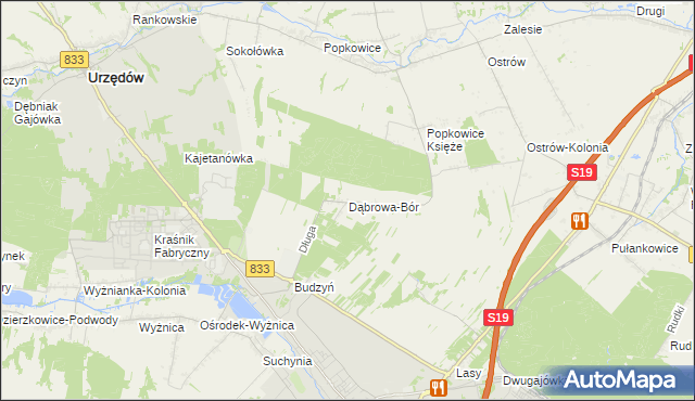 mapa Dąbrowa-Bór, Dąbrowa-Bór na mapie Targeo