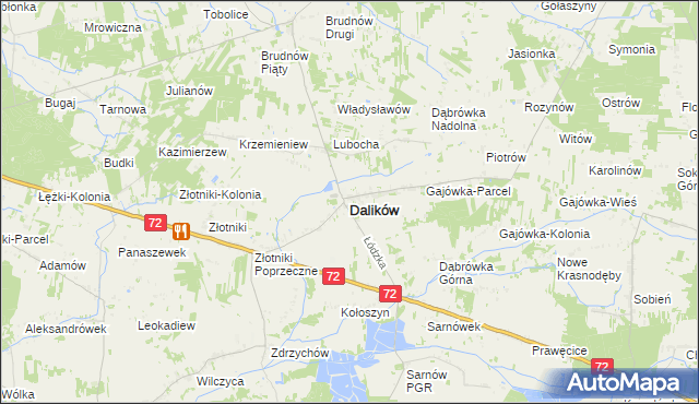 mapa Dalików, Dalików na mapie Targeo