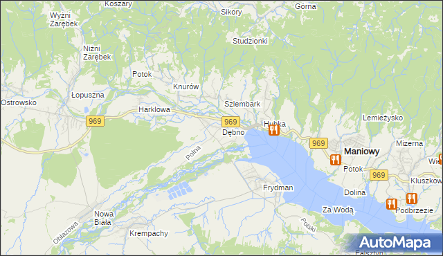 mapa Dębno gmina Nowy Targ, Dębno gmina Nowy Targ na mapie Targeo