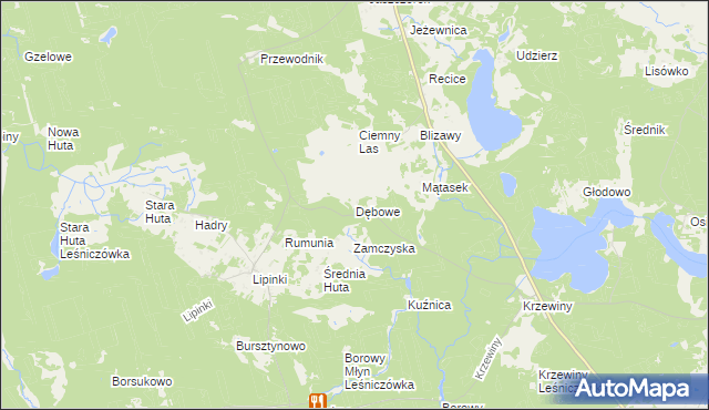 mapa Dębowe, Dębowe na mapie Targeo