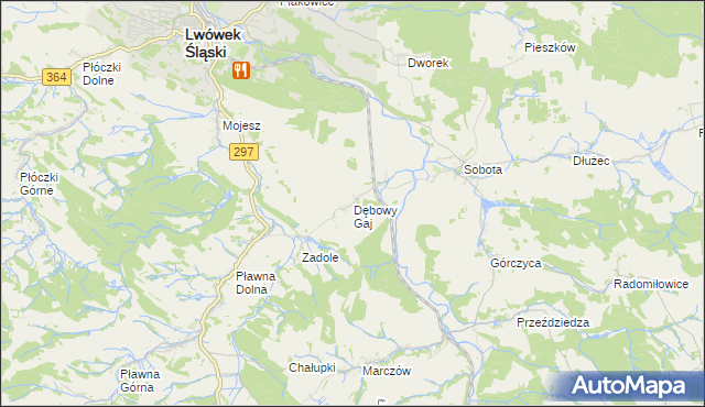 mapa Dębowy Gaj, Dębowy Gaj na mapie Targeo
