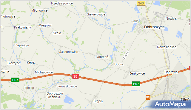 mapa Dobrzeń, Dobrzeń na mapie Targeo