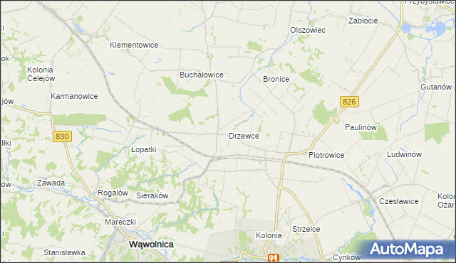 mapa Drzewce gmina Nałęczów, Drzewce gmina Nałęczów na mapie Targeo