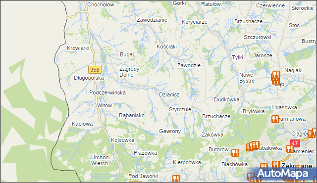 mapa Dzianisz, Dzianisz na mapie Targeo