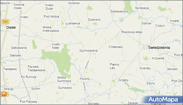 mapa Dzierzno, Dzierzno na mapie Targeo