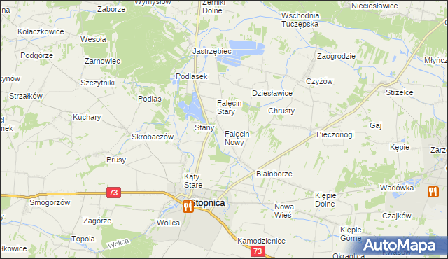 mapa Falęcin Nowy, Falęcin Nowy na mapie Targeo