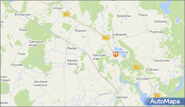 mapa Falknowo Małe, Falknowo Małe na mapie Targeo