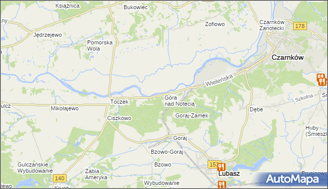 mapa Góra nad Notecią, Góra nad Notecią na mapie Targeo