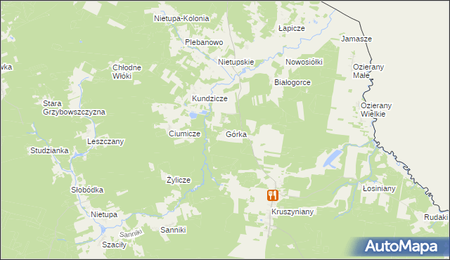 mapa Górka gmina Krynki, Górka gmina Krynki na mapie Targeo