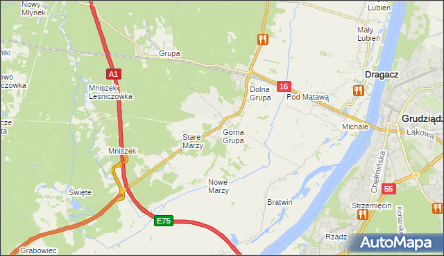 mapa Górna Grupa, Górna Grupa na mapie Targeo