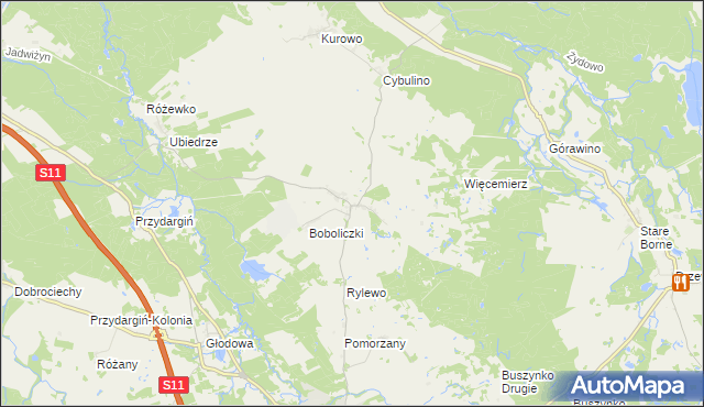 mapa Gozd, Gozd na mapie Targeo