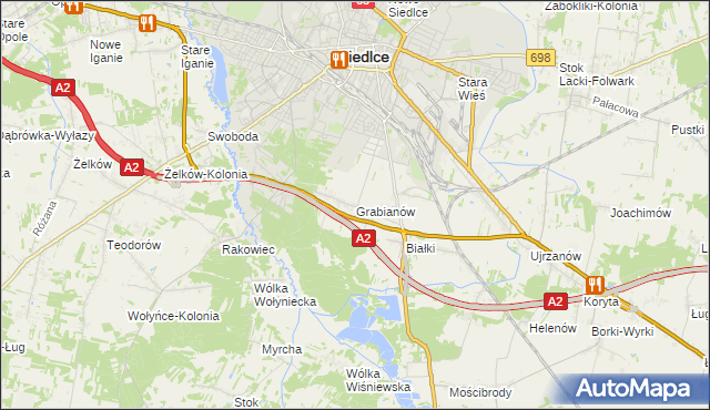 mapa Grabianów, Grabianów na mapie Targeo