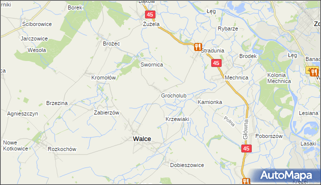 mapa Grocholub, Grocholub na mapie Targeo
