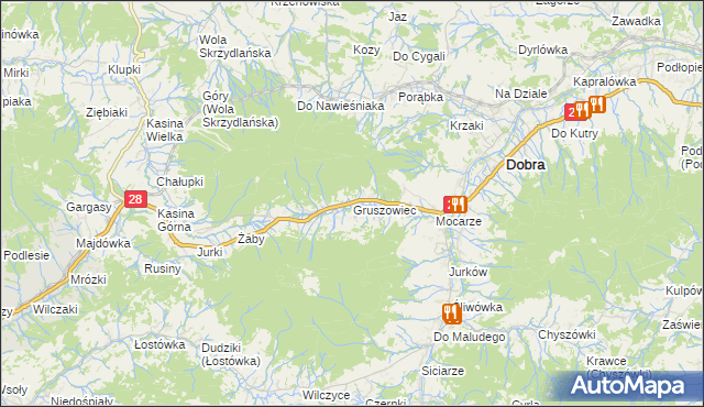 mapa Gruszowiec, Gruszowiec na mapie Targeo