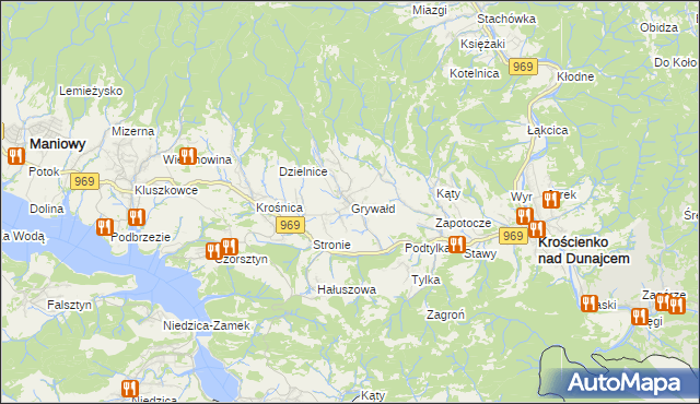 mapa Grywałd, Grywałd na mapie Targeo