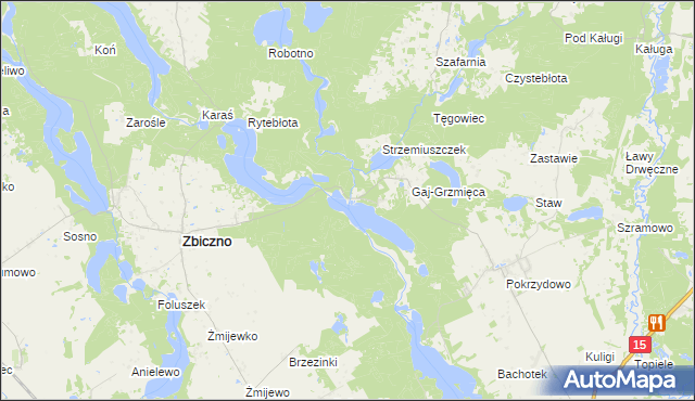 mapa Grzmięca, Grzmięca na mapie Targeo