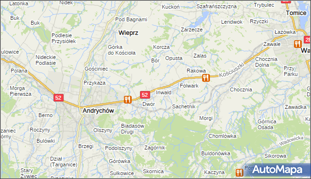 mapa Inwałd, Inwałd na mapie Targeo