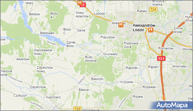 mapa Izabelin gmina Aleksandrów Łódzki, Izabelin gmina Aleksandrów Łódzki na mapie Targeo
