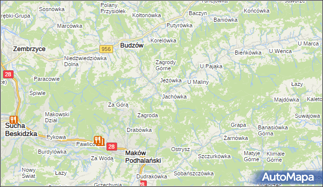 mapa Jachówka, Jachówka na mapie Targeo