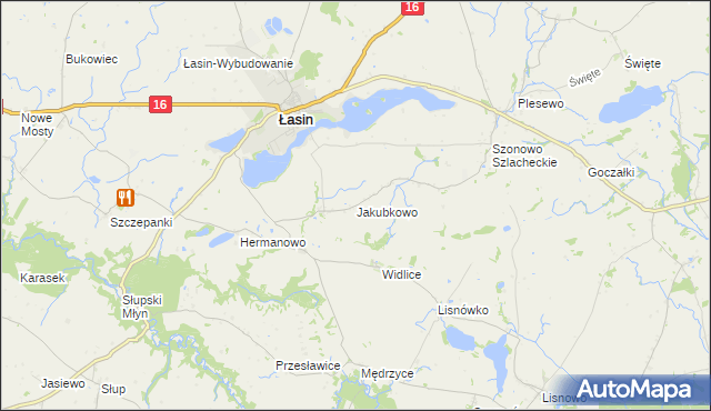 mapa Jakubkowo gmina Łasin, Jakubkowo gmina Łasin na mapie Targeo