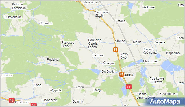 mapa Jeżowa, Jeżowa na mapie Targeo