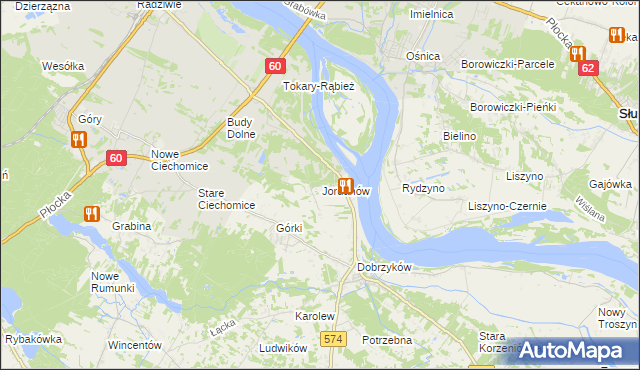 mapa Jordanów gmina Gąbin, Jordanów gmina Gąbin na mapie Targeo