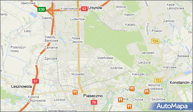 mapa Józefosław, Józefosław na mapie Targeo