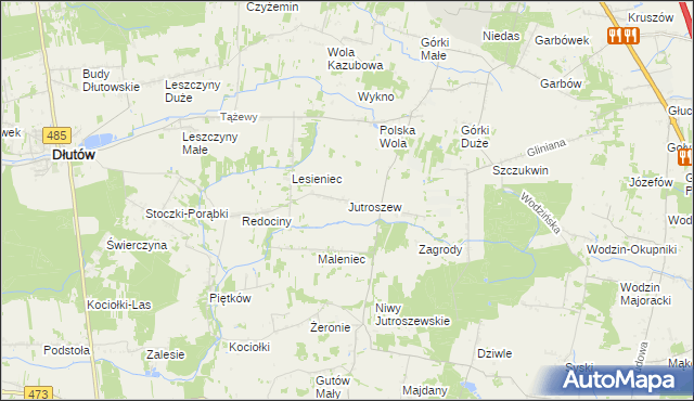 mapa Jutroszew, Jutroszew na mapie Targeo