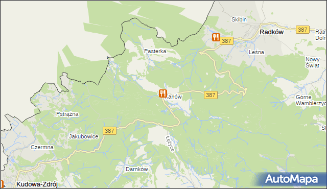 mapa Karłów gmina Radków, Karłów gmina Radków na mapie Targeo