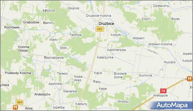 mapa Katarzynka, Katarzynka na mapie Targeo