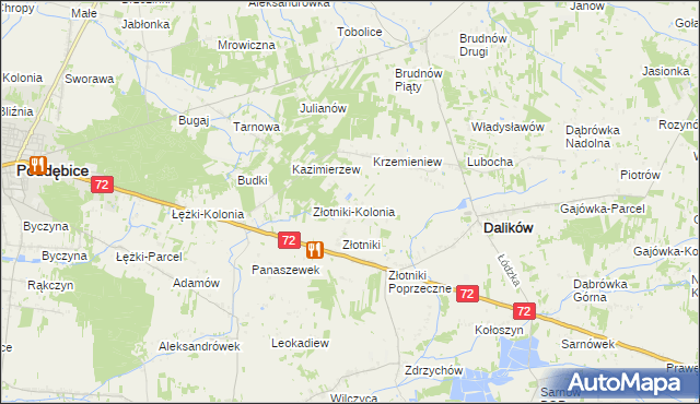 mapa Kazimierzów gmina Dalików, Kazimierzów gmina Dalików na mapie Targeo