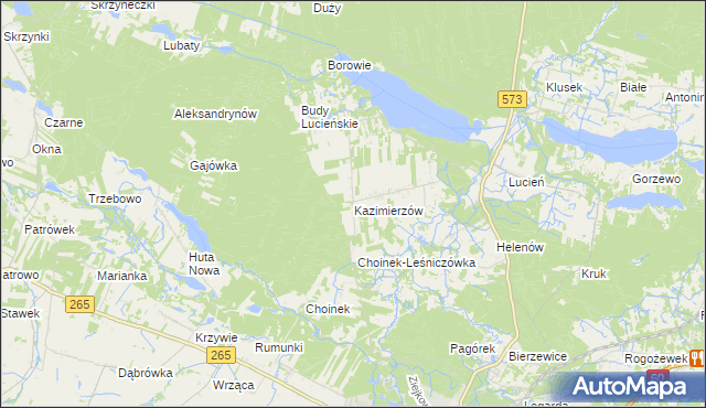 mapa Kazimierzów gmina Gostynin, Kazimierzów gmina Gostynin na mapie Targeo