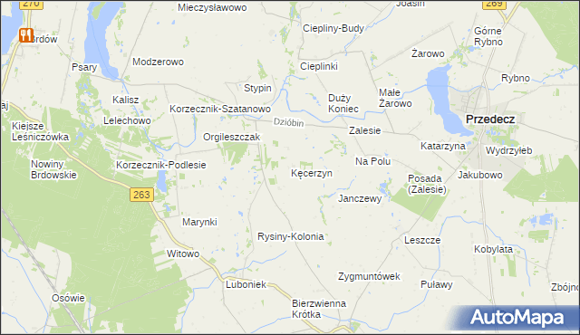 mapa Kęcerzyn, Kęcerzyn na mapie Targeo
